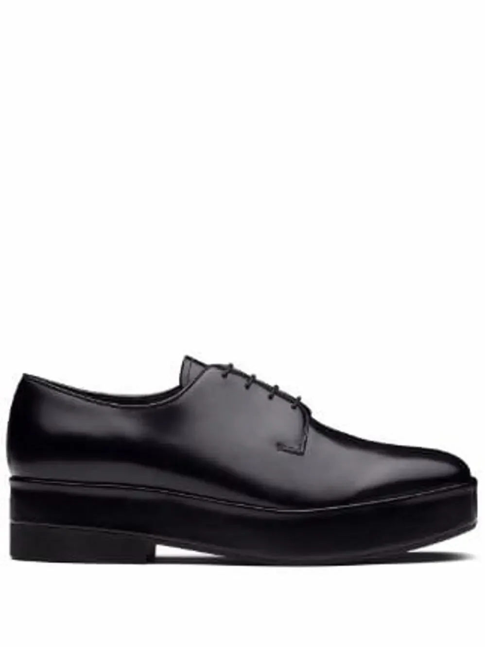 $1,170 PRADA- Black Leather PLATFORM Oxfords- 9 US (8 Prada)